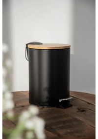 Tortona fekete szemetes bambusz fedéllel, 3 l - Wenko