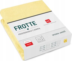 Frottír gumis lepedő 200x220 Vastag Prémium minőség Világossárga
