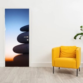 Fotótapéta ajtóra - Egymásra rakott kövek (95x205cm)