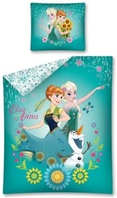 DISNEY ELSA ÉS ANNA pamut ágynemű Ágynemű mérete: 140x200 cm, A csomag tartalma: Készletcsomagolás