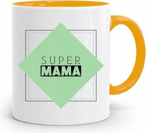 Sárga Bögre Ajándék Szuper Anyukáknak fényképes nyomtatással