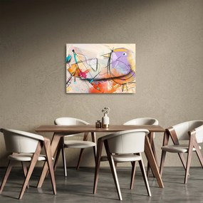 Kép - absztrakció, madár (üvegen) (70x50 cm)