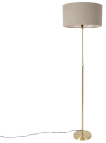 Állítható arany színű állólámpa boucle ernyővel taupe 50 cm - Parte