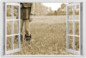 Poszterek 60x40 Lány a réten Sephia