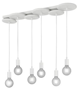 Trio - Csillár zsinóron DISCUS 6xE27/28W/230V fehér