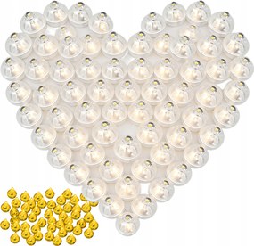 Led elemekkel Meleg Fehér színben lufikhoz és dekorációhoz 100 db