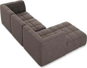 Barna buklé sarokkanapé (bal oldali-heverő résszel) Aloha – Makamii