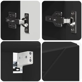 Fürdőszoba bútor szett 4 pcs Fekete 61 x 35 x 64 cm Faanyag