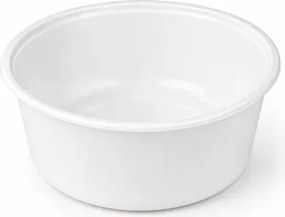 Műanyag leveses tányér, tetőzhető, 500 ml, 50 db, fehér (KHMU335)