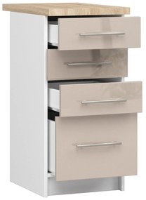 Alsó konyhaszekrény Ozara S40 SZ4 (fehér + fényes cappuccino). Akció -16%. 1071102