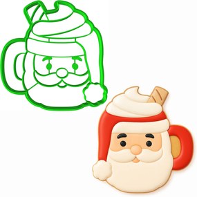 Karácsonyi Mézeskalács Forma Karácsonyra Mikulás Bögre 10cm