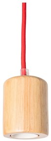 Wood függőlámpa piros vezetékkel - SULION