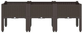 vidaXL barna PP rácsos kerti ültetőláda 120 x 40 x 42 cm