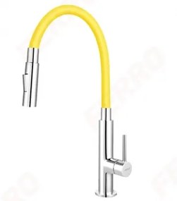 Ferro ZUMBA Slim 2F - konyhai csaptelep flexibilis kifolyócsővel, sárga