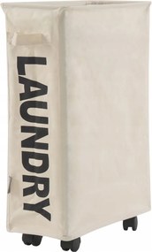 Easyform Szennyeskosár Szennyes Ruhákra, Kerekeken, Összecsukható, Keskeny, 40L, Bézs