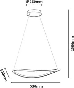Rabalux 72340 - LED dimmelhető zsinóros csillár MALIRA 45W/230V 3000-6500K+távirányító