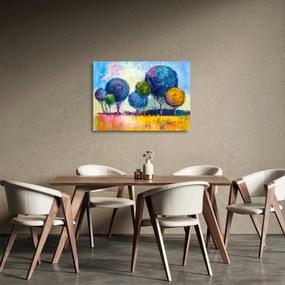 Kupolafák képe, olajfestmény (üvegen) (70x50 cm)