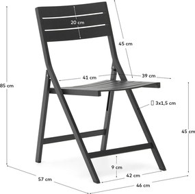 Fekete fém kerti szék Torreta – Kave Home