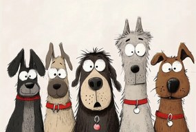 Fotótapéta Flizelina Gyerekek Rajz Állatok Vicces Kutyák 416x254 ragasztó