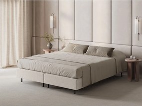 Krémszínű kárpitozott egyszemélyes ágy ágytámla nélkül 90x200 cm Whale – Micadoni