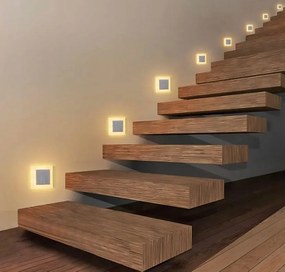 Erwey 4 x LED-es lépcsővilágítás fali lámpa beépíthető meleg fehér
