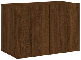 barna tölgyszínű falra szerelhető TV-szekrény 60 x 30 x 41 cm