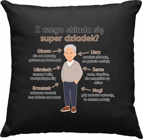 Párna Amiből Nagypapa áll, fekete