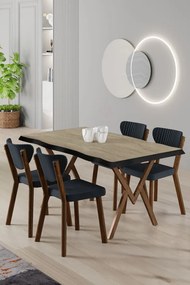 Akort étkezőgarnitúra, travertin-antracit, 130 cm