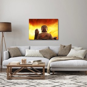 Kép - Buddha piros és sárga háttérrel (70x50 cm)