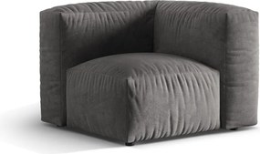 Szürke bársony kanapé modul (variálható sarok) Martina – Micadoni