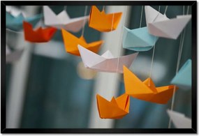 Poszterek keretben 60x40 Függő papírhajók