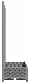 világosszürke PP rácsos kerti ültetőláda 80 x 40 x 121,5 cm