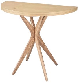 Kerek bővíthető étkezőasztal kőrisfa dekoros asztallappal 45x90 cm Jubi – Ragaba