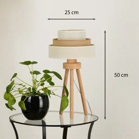 Brilagi - DENVER LUNETA asztali lámpa 1xE27/15W/230V bézs/barna/krém