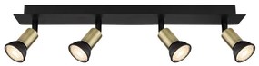 Globo 57998-4B - Spotlámpa DREW 4xGU10/35W/230V fekete/réz