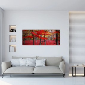 Kép - vörös erdő (120x50 cm)