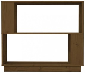 mézbarna tömör fenyőfa könyvszekrény/térelválasztó 80x25x70 cm