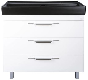 TMP TRIO 100 álló fürdőszobabútor - CeraStyle SHARP FEKETE mosdóval - 100 x 48 cm