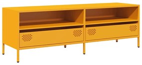 mustársárga hidegen hengerelt acél TV-szekrény 135x39x43,5 cm