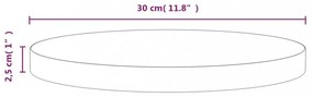 tömör fenyőfa asztallap Ø30 x 2,5 cm