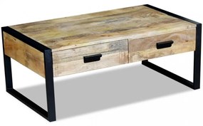 100x60x40 cm tömör mangófa dohányzóasztal 2 fiókkal