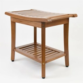 DIVERO Szék tartóval tömör teak 47,2 x 33,5 x 56 cm