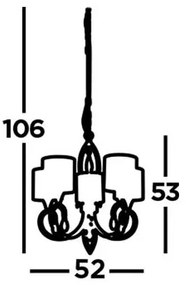 Searchlight 1605-5AB - Csillár láncon ALBERTO 5xE14/60W/230V
