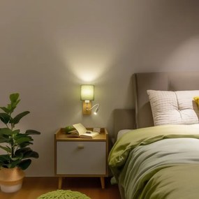 Brilagi - LED Fali lámpa NUBILA WOOD 1xE27/25W/230V + LED/3W tölgy/zöld