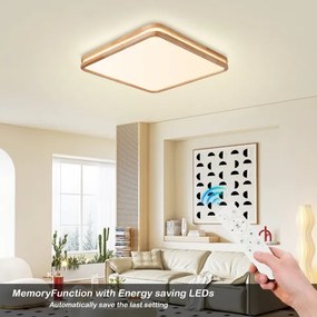 Brilagi - dimmelhető LED világítótest MOLINA SQUARE LED/80W/230V tölgy 60x60 cm + távirányító