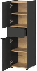 Antracitszürke magas fürdőszoba szekrény 34x111 cm Forano – Germania