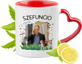 Kukiz Piros bögre szív alakú füllel Ajándék