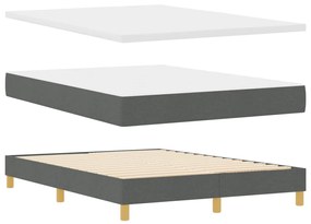 vidaXL Boxspring Ágy Matraccal és LED-del Sötét Szürke 140x200 cm Szövet