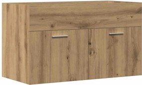 vidaXL kézműves tölgy szerelt fa mosdószekrény 80x38,5x46 cm