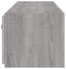 2 db szürke sonoma fali TV-szekrény LED-ekkel 80x35x31 cm